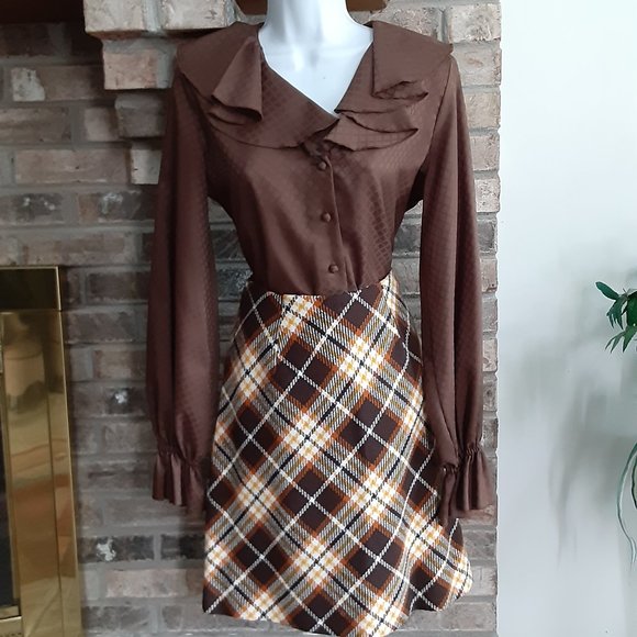 Glenbrooke Dresses & Skirts - Classic vintage Glenbrooke 70's plaid skirt